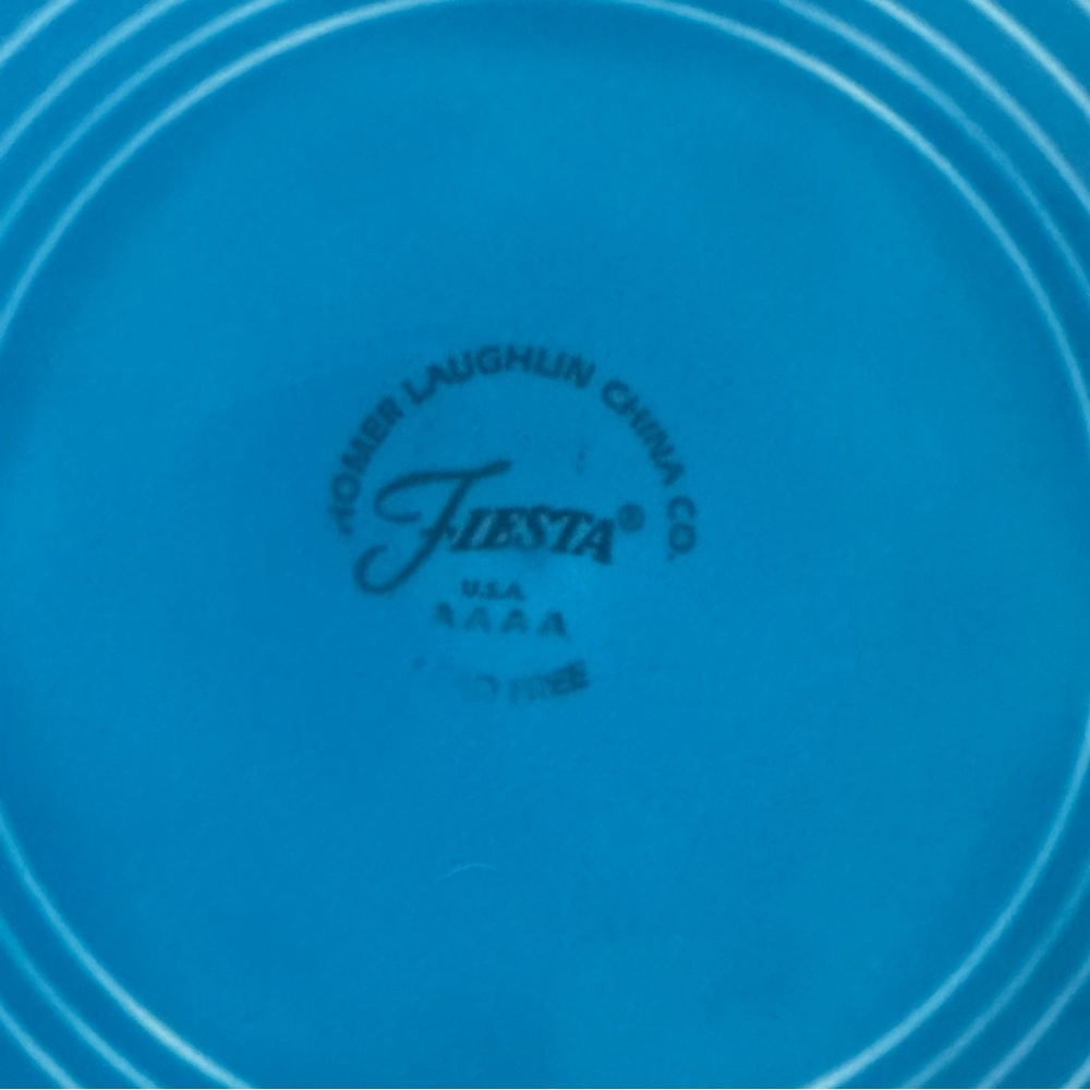 Homer Laughlin Fiestaware Turquoise Blue Dinner Plate Lead Free Made in USA 10.5 - Picture 5 of 9